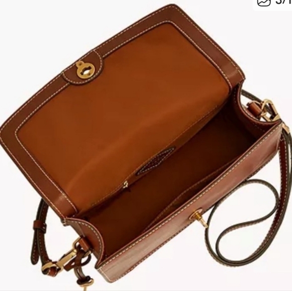 Fossil Ainsley Medium Brown Leather Crossbody Bag Shoulder Purse - Picture 3 of 14